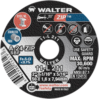 Zip™ Cut-Off Wheel, 2" x 1/16", 5/16" Arbor, Type 1, Aluminum Oxide, 5100 RPM YC582 | Rideout Tool & Machine Inc.