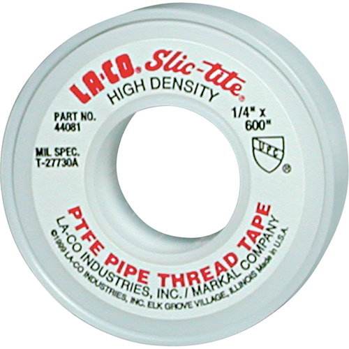 Ruban &agrave; filetage en PTFE Slic-Tite, 1200" lo x 1/2" la, Blanc Rideout Tool & Machine Inc.