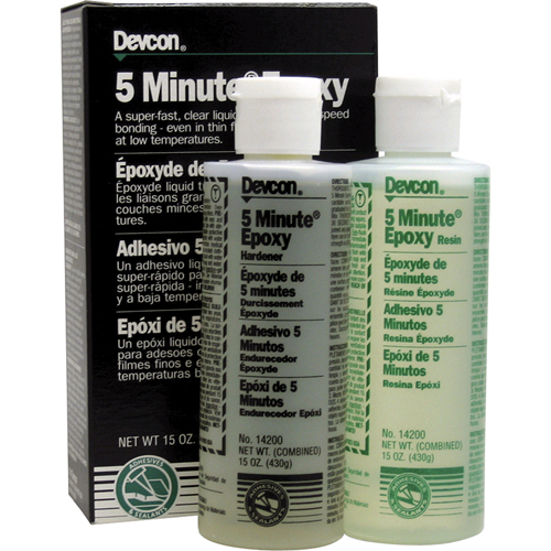 5-Minute Adhesive, 444 ml, Bottle, Two-Part, Clear Rideout Tool & Machine Inc.