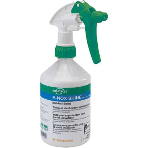 Nettoyant et protecteur de surface en acier inoxydable E-Nox Shine, 500 ml, Bouteille &agrave; g&acirc;chette Rideout Tool & Machine Inc.