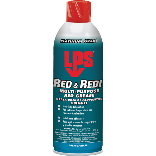 Red & Redi Multi-Purpose Red Grease, 16 oz., Aerosol Can Rideout Tool & Machine Inc.