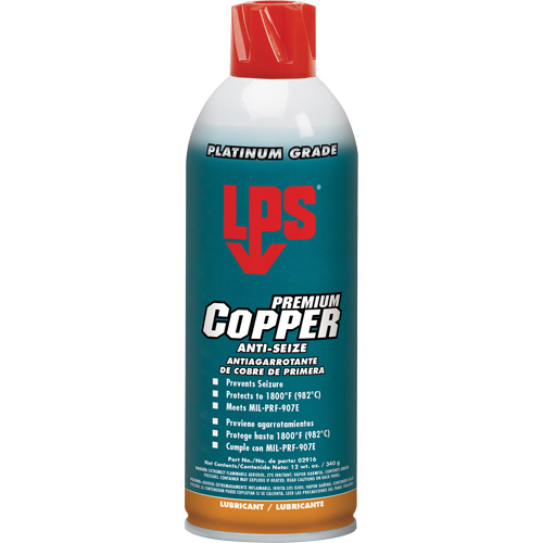 Copper Anti-Seize, 16 oz., Aerosol Can, 1800°F (982°C) Max Temp. Rideout Tool & Machine Inc.