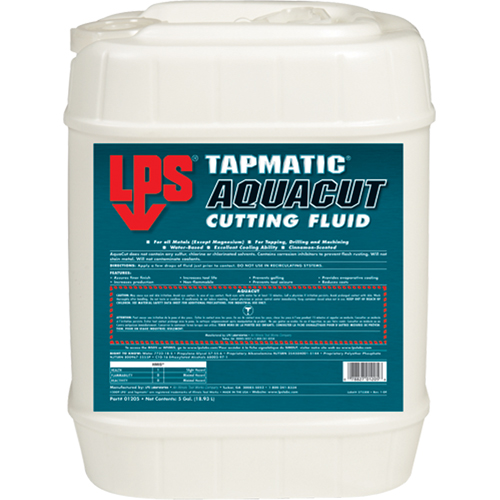 Tapmatic&reg; AquaCut Cutting Fluids, 5 gal. Rideout Tool & Machine Inc.