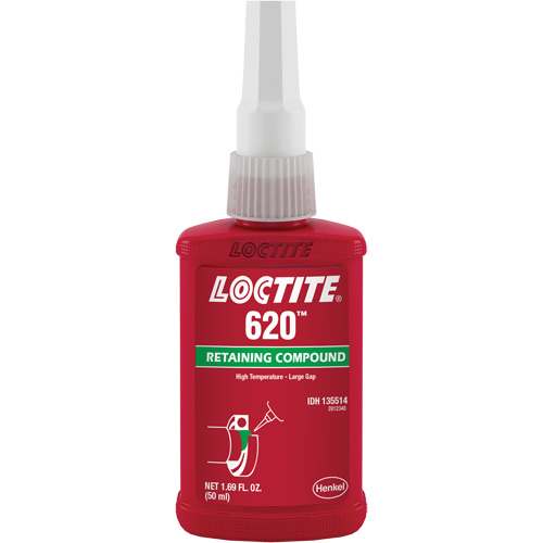 Retaining Compound 620 High Temperature, 50 ml, Bottle, Green Rideout Tool & Machine Inc.