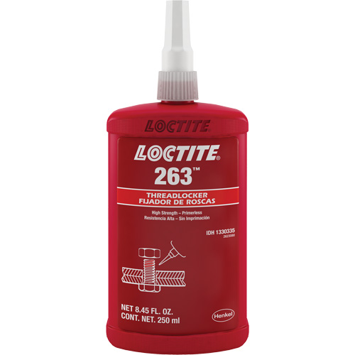 Threadlocker 263 Rapid Cure, Red, High, 250 ml, Bottle Rideout Tool & Machine Inc.