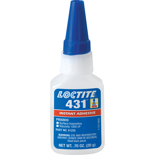 431 Surface Insensitive Instant Adhesive, Clear, Bottle, 20 g Rideout Tool & Machine Inc.