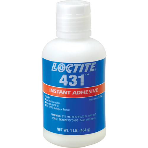 431 Surface Insensitive Instant Adhesive, Clear, Bottle, 454 g Rideout Tool & Machine Inc.
