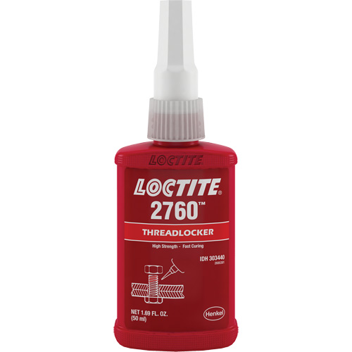 Threadlocker 2760 Instant Adhesive, Red, High, 50 ml, Bottle Rideout Tool & Machine Inc.