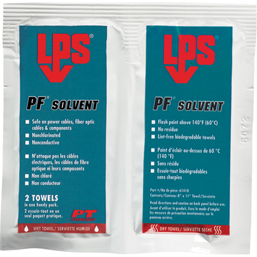 Solvant PF, Sachets Rideout Tool & Machine Inc.