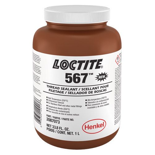 567 High Temperature Thread Sealant, Bottle, 1 L, -53.88° C - 204° C/-65° F - 400° F Rideout Tool & Machine Inc.