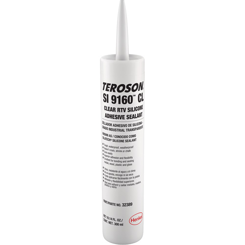 Scellant &agrave; la silicone Teroson SI 9160, Cartouche, Transparent Rideout Tool & Machine Inc.