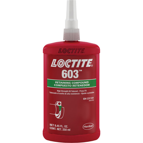 Loctite&reg; 603 Retaining Compound, 250 ml, Bottle, Green Rideout Tool & Machine Inc.