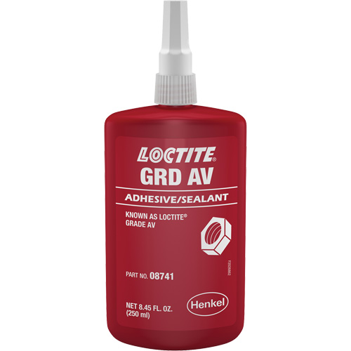 Letter Grade AV Threadlocker, Red, High, 250 ml, Bottle Rideout Tool & Machine Inc.