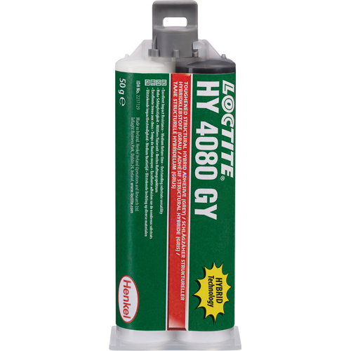 HY 4080 GY Structural Repair Hybrid Adhesive, Two-Part, Dual Cartridge, 50 g, Grey Rideout Tool & Machine Inc.