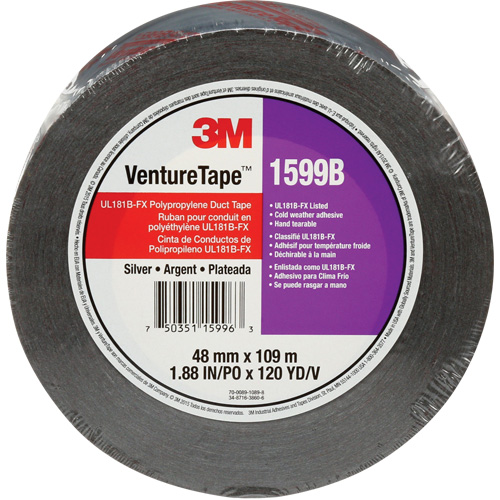 1599B Venture Tape Polypropylene Tape, 3 mils, Silver, 48 mm (2") x 109.7 m (359.9') Rideout Tool & Machine Inc.