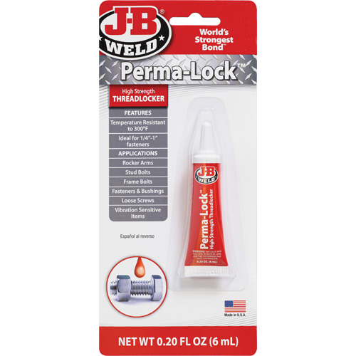 Perma-Lock Threadlocker, Red, High, 6 ml, Tube Rideout Tool & Machine Inc.