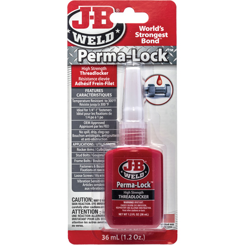 Compos&eacute; de blocage Perma-Lock, Rouge, &eacute;lev&eacute;, 36 ml, Bouteille Rideout Tool & Machine Inc.