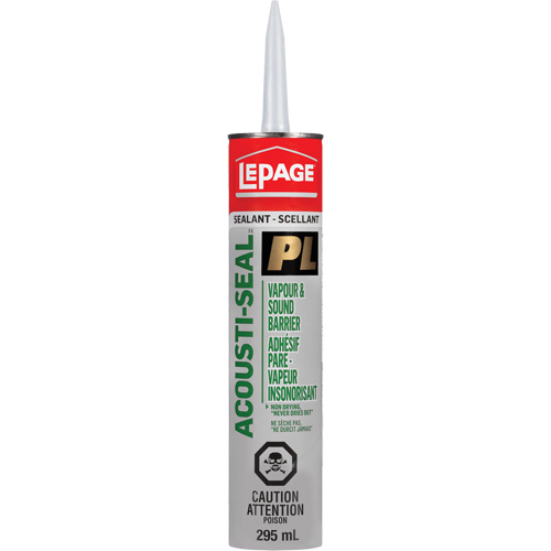 Adh&eacute;sif pare-vapeur insonorisant PL, 295 ml, Tube, Noir Rideout Tool & Machine Inc.