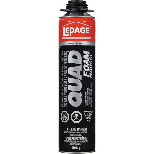 Quad&reg; Foam Window & Door Installation Foam, Aerosol Can, Tan Rideout Tool & Machine Inc.