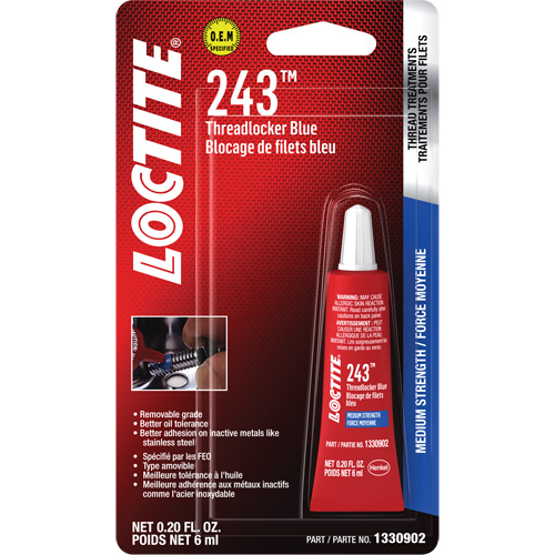 Compos&eacute; de blocage 243, Bleu, Moyen, 6 ml, Tube Rideout Tool & Machine Inc.