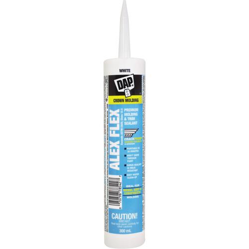 Alex Flex&reg; Premium Molding & Trim Acrylic Latex Siliconized Sealant, 300 ml, Cartridge, White Rideout Tool & Machine Inc.