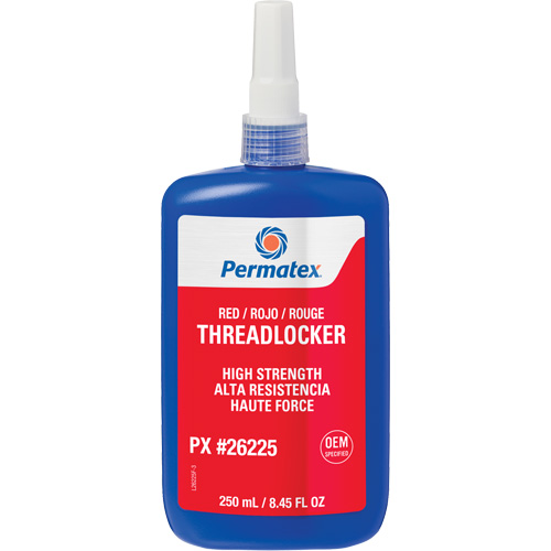 Permanent Strength Threadlocker, Red, High, 250 ml, Bottle Rideout Tool & Machine Inc.