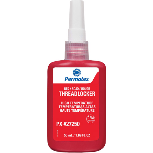 High Temperature Threadlocker, Red, High, 50 ml, Bottle Rideout Tool & Machine Inc.