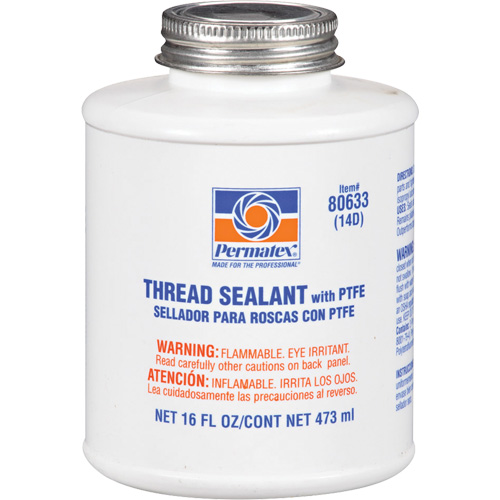 Scellant pour filetage avec PTFE, Canette &agrave; dessus brosse, 473 ml, -54° C - 149° C/-65° F - 300° F Rideout Tool & Machine Inc.
