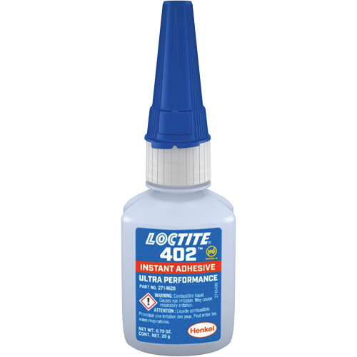 402 Instant Adhesive, Clear, Bottle, 20 g Rideout Tool & Machine Inc.