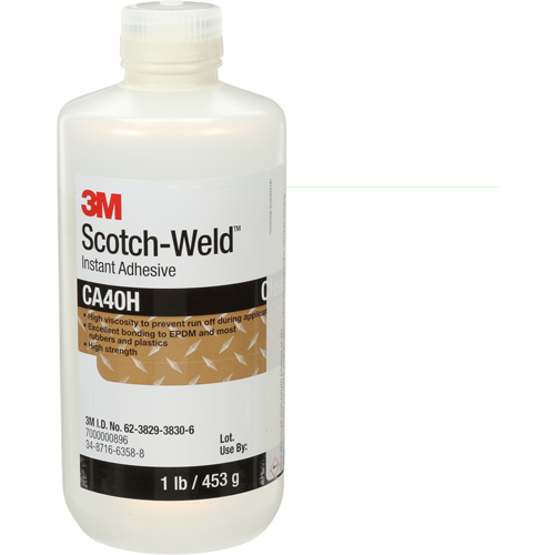 Colle instantan&eacute;e Scotch-Weld, Transparent, Bouteille, 1 lb Rideout Tool & Machine Inc.