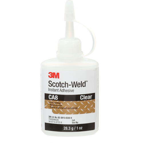 Adh&eacute;sif instantan&eacute; CA8 Scotch-Weld, Transparent, Bouteille, 1 oz Rideout Tool & Machine Inc.