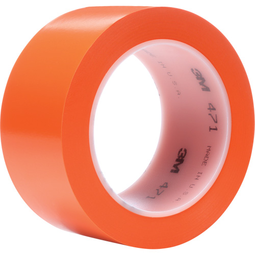 471 Vinyl Tape, 50.8 mm (2") W x 32.9 m (108') L, 5.2 mils, Orange Rideout Tool & Machine Inc.
