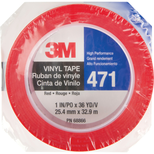 Ruban en vinyle 471, 25,4 mm (1") la x 32,9 m (108') lo, 5,3 mils, Rouge Rideout Tool & Machine Inc.