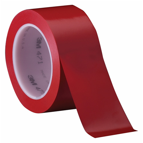 471 Vinyl Tape, 6 mm (1/4") W x 32.9 m (108') L, 5.2 mils, Red Rideout Tool & Machine Inc.