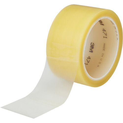 471 Vinyl Tape, 38 mm (1-1/2") W x 32.9 m (108') L, 5.3 mils, Clear Rideout Tool & Machine Inc.