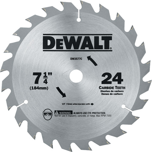 Carbide Circular Saw Blade, 7-1/4", 24 Teeth Rideout Tool & Machine Inc.