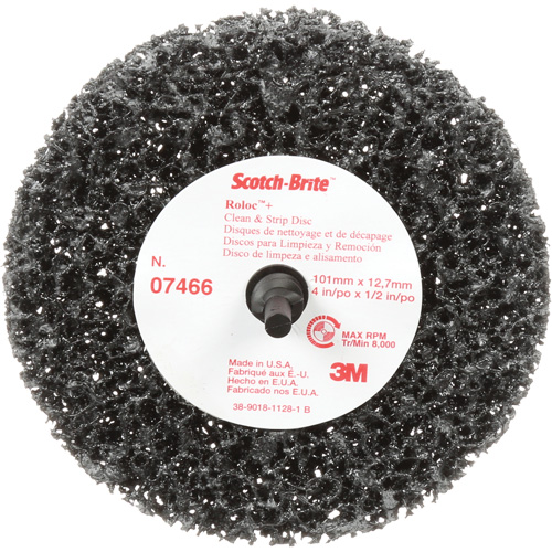 Scotch-Brite Roloc Clean and Strip Disc, 4" Dia., Extra Coarse Grit, Silicon Carbide Rideout Tool & Machine Inc.