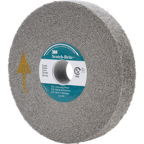 Meule d'&eacute;barbage EXL Scotch-Brite, 6" x 1/2", Arbre de 1" Rideout Tool & Machine Inc.