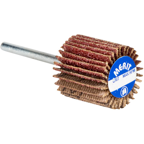 Roue &agrave; lamelles haute performance Micro-Mini, Oxyde d'aluminium, Grain 60, 3/4" x 3/4" x 1/8" Rideout Tool & Machine Inc.