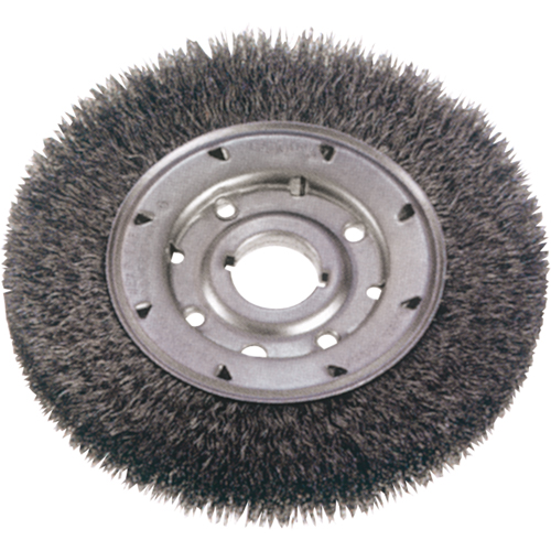 Brosses rotatives &agrave; fils cr&ecirc;p&eacute;s - Face &eacute;troite, 8" dia., Fils 0,014", Arbre 1-1/4" Rideout Tool & Machine Inc.