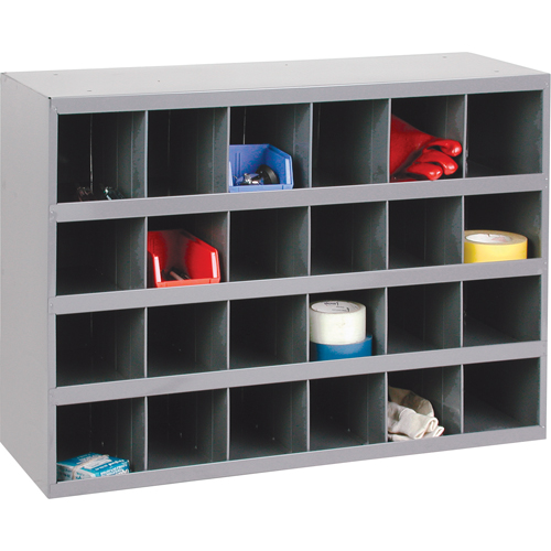 Steel Storage Bin Cabinet, 33-3/4" W x 12" D x 23-7/8" H, Grey Rideout Tool & Machine Inc.