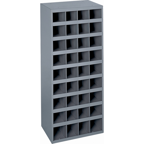 Steel Storage Bin Cabinet, 17-7/8" W x 12" D x 42" H, Grey Rideout Tool & Machine Inc.