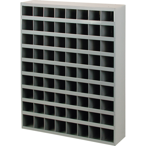 Steel Storage Bin Cabinet, 33-3/4" W x 8-1/2" D x 42" H, Grey Rideout Tool & Machine Inc.