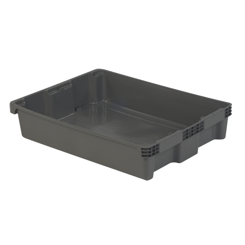 Polylewton Stack-N-Nest&reg; Containers, 6.1" x 29.6" x 22.4", Grey Rideout Tool & Machine Inc.