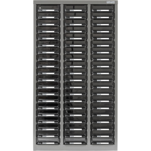 KPC-300 Parts Cabinet, Galvanized Steel, 60 Drawers, 21-3/10" x 10-2/5" x 36-9/10", Grey Rideout Tool & Machine Inc.