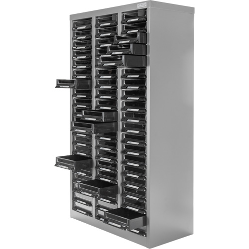KPC-300 Parts Cabinet, Galvanized Steel, 60 Drawers, 21-3/10" x 10-2/5" x 36-9/10", Grey Rideout Tool & Machine Inc.