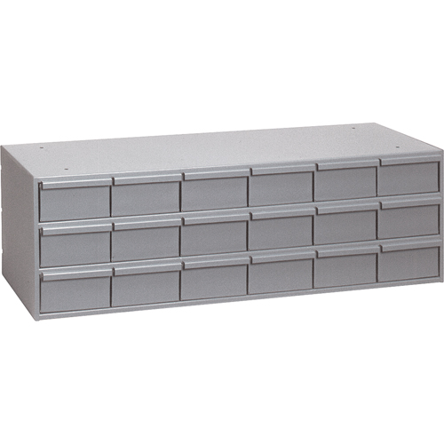 Industrial Drawer Cabinets, 18 Drawers, 33-3/4" W x 11-5/8" D x 10-7/8" H, Grey Rideout Tool & Machine Inc.