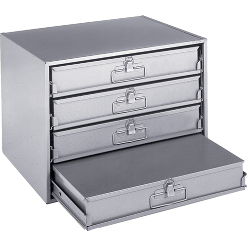 Compartment Box Cabinets, Steel, 4 Slots, 20" W x 15-3/4" D x 15" H, Grey Rideout Tool & Machine Inc.