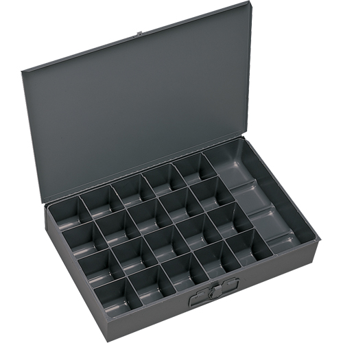 Boîtes &agrave; fond courb&eacute;, Acier, 21 compartiments, 18" la x 12" p, 3" h, Gris Rideout Tool & Machine Inc.