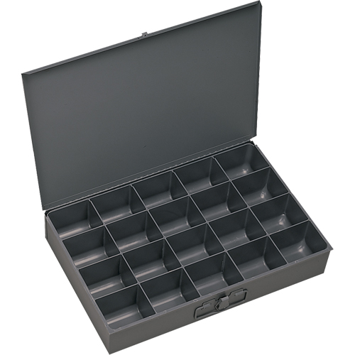 Compartment Scoop Boxes, Steel, 20 Slots, 13-3/8" W x 9-1/4" D x 2" H, Grey Rideout Tool & Machine Inc.
